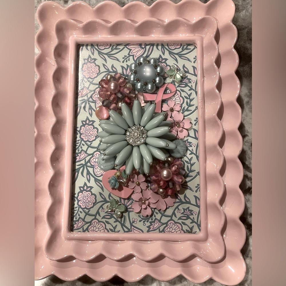 JEWELRY ART IN PINK/GREEN. UNIQUE HANDMADE OOAK GIFTS 🎁 CHIC HOME DECOR